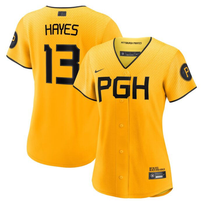Women’s Pittsburgh Pirates Ke’Bryan Hayes Nike Gold City Connect Replica Player Jersey