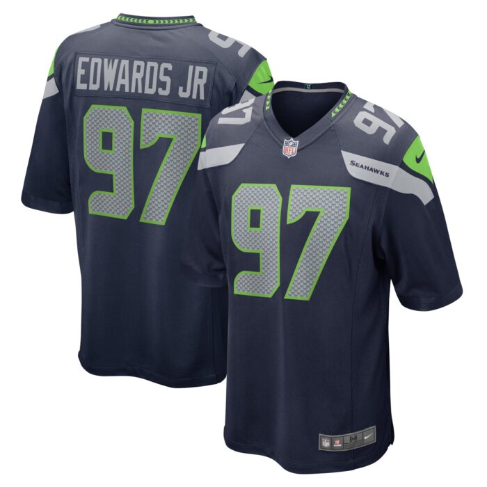 Men’s Seattle Seahawks Mario Edwards Jr. Nike College Navy Game Jersey