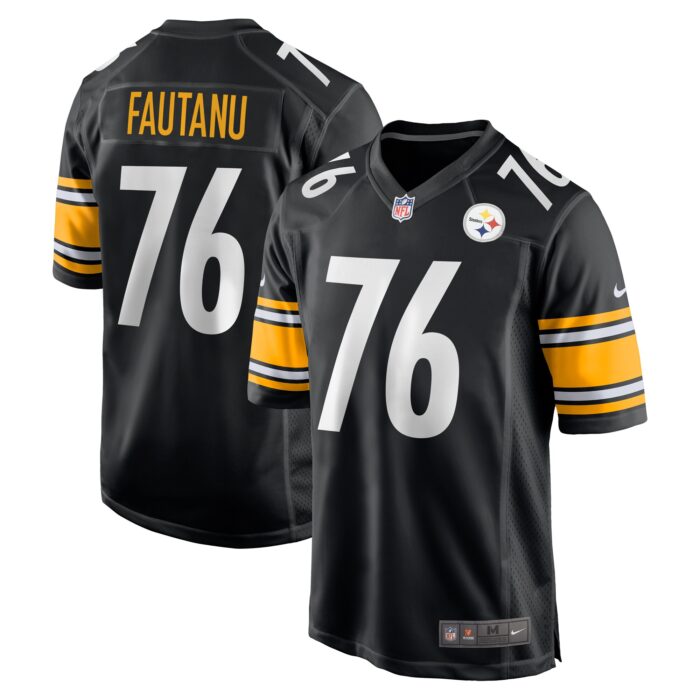 Men’s Pittsburgh Steelers Troy Fautanu Nike Black 2024 NFL Draft First Round Pick Player Game Jersey