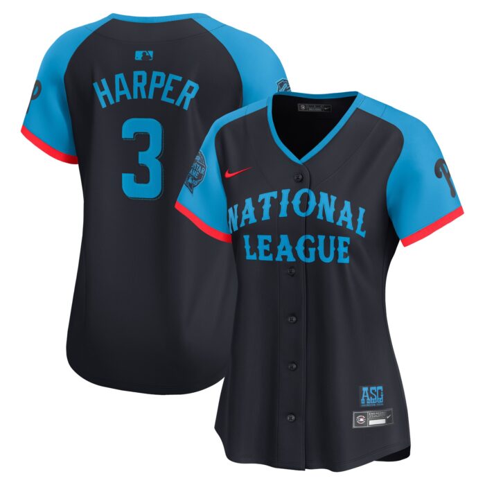 Women’s National League Bryce Harper Nike Navy 2024 MLB All-Star Game Limited Player Jersey