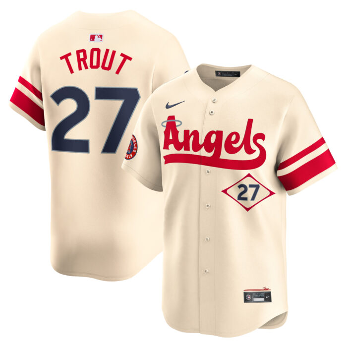 Men’s Los Angeles Angels Mike Trout Nike Cream City Connect Limited Player Jersey