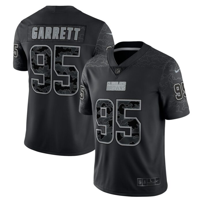 Men’s Cleveland Browns Myles Garrett Nike Black RFLCTV Limited Jersey