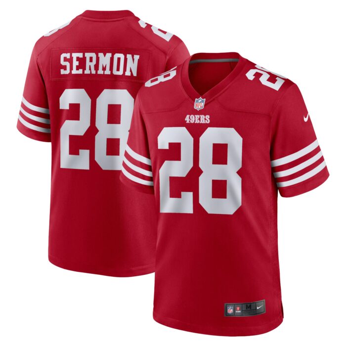 Men’s San Francisco 49ers Trey Sermon Nike Scarlet Player Game Jersey