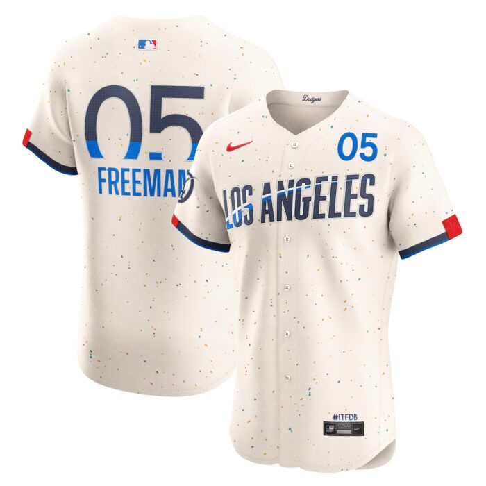 Men’s Los Angeles Dodgers Freddie Freeman Nike Cream City Connect Elite Player Jersey