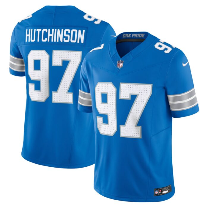 Men’s Detroit Lions Aidan Hutchinson Nike Blue Vapor F.U.S.E. Limited Jersey