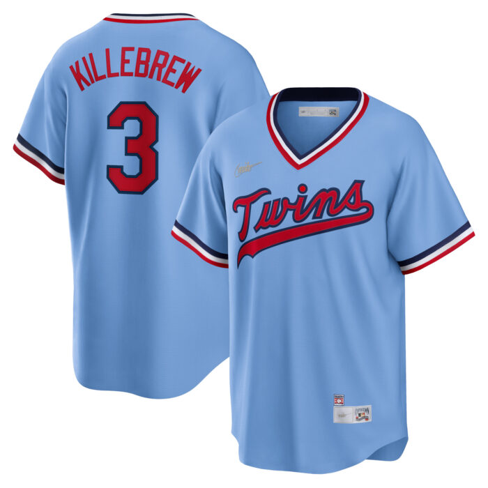 Men’s Minnesota Twins Harmon Killebrew Nike Light Blue Road Cooperstown Collection Player Jersey