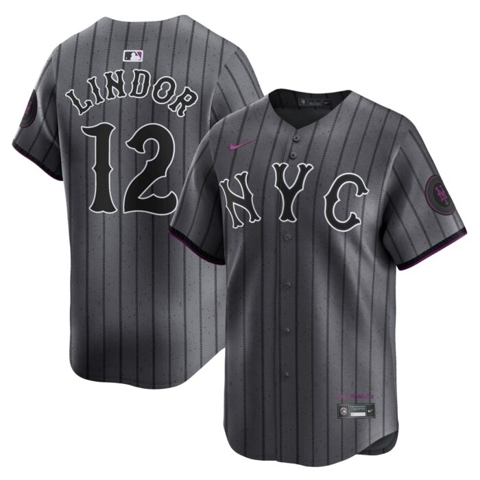 Men’s New York Mets Francisco Lindor Nike Graphite 2024 City Connect Limited Player Jersey