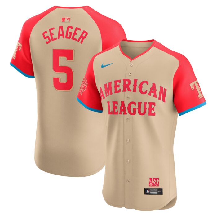 Men’s American League Corey Seager Nike Cream 2024 MLB All-Star Game Elite Player Jersey