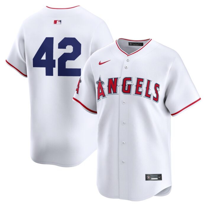 Men’s Los Angeles Angels Nike White 2024 Jackie Robinson Day Home Limited Jersey