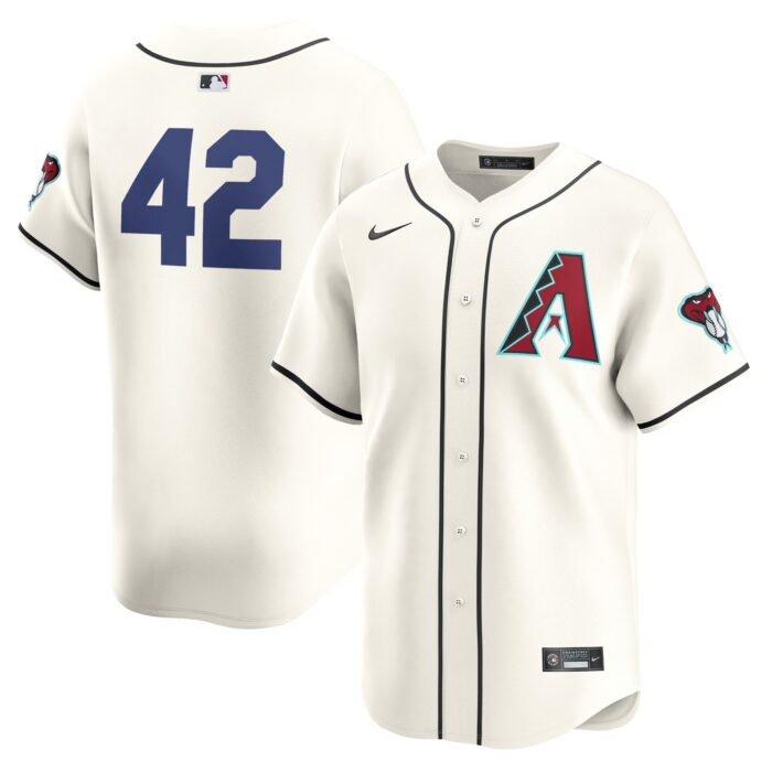 Men’s Arizona Diamondbacks Nike White 2024 Jackie Robinson Day Home Limited Jersey