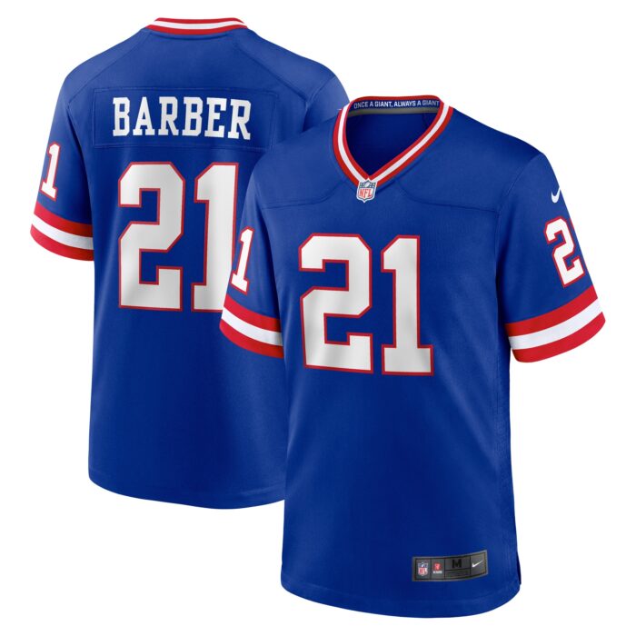 Men’s New York Giants Tiki Barber Nike Royal Classic Retired Player Game Jersey