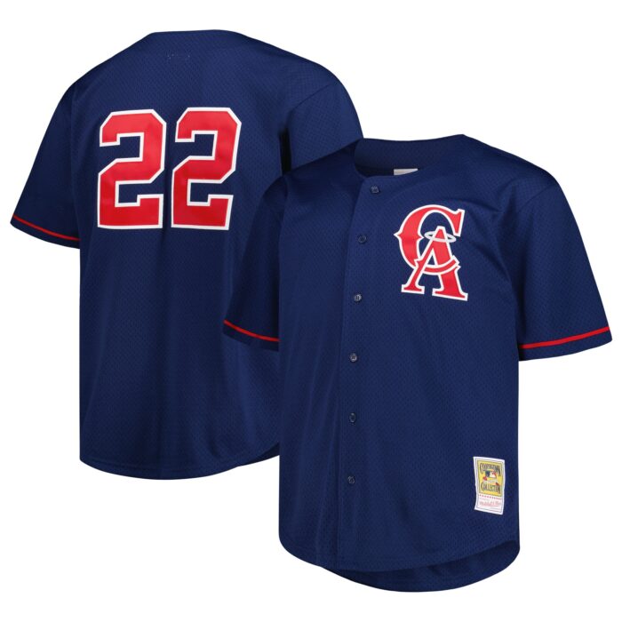 Men’s California Angels Bo Jackson Mitchell & Ness Navy Big & Tall Cooperstown Collection Batting Practice Replica Jersey