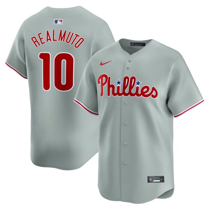Men’s Philadelphia Phillies J.T. Realmuto Nike Gray Away Limited Player Jersey