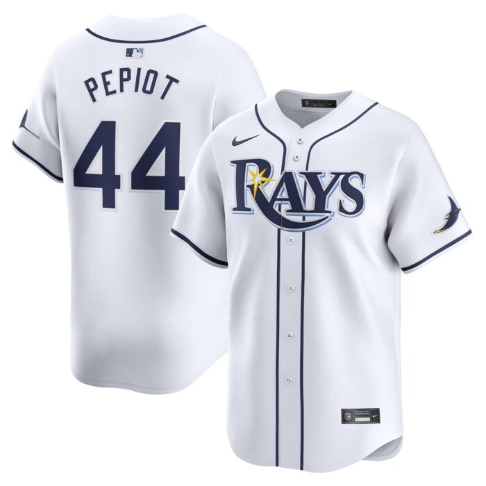 Men’s Tampa Bay Rays Ryan Pepiot Nike White Home Limited Player Jersey