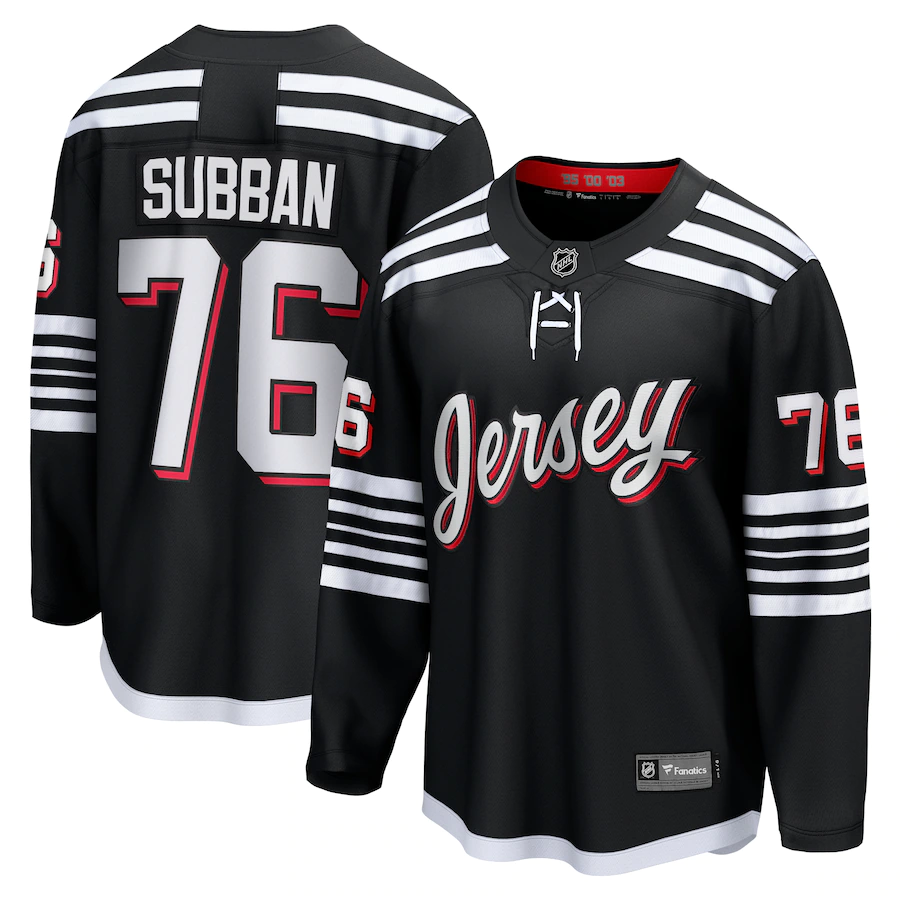Men's New Jersey Devils 76 P.K. Subban Black Alternate Premier Breakaway Player Jersey