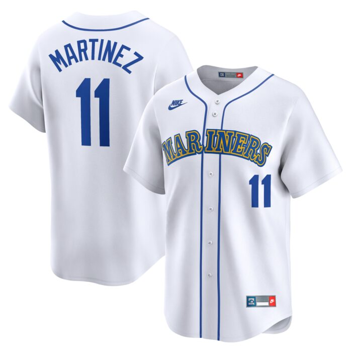 Men’s Seattle Mariners Edgar Martinez Nike White Throwback Cooperstown Limited Jersey