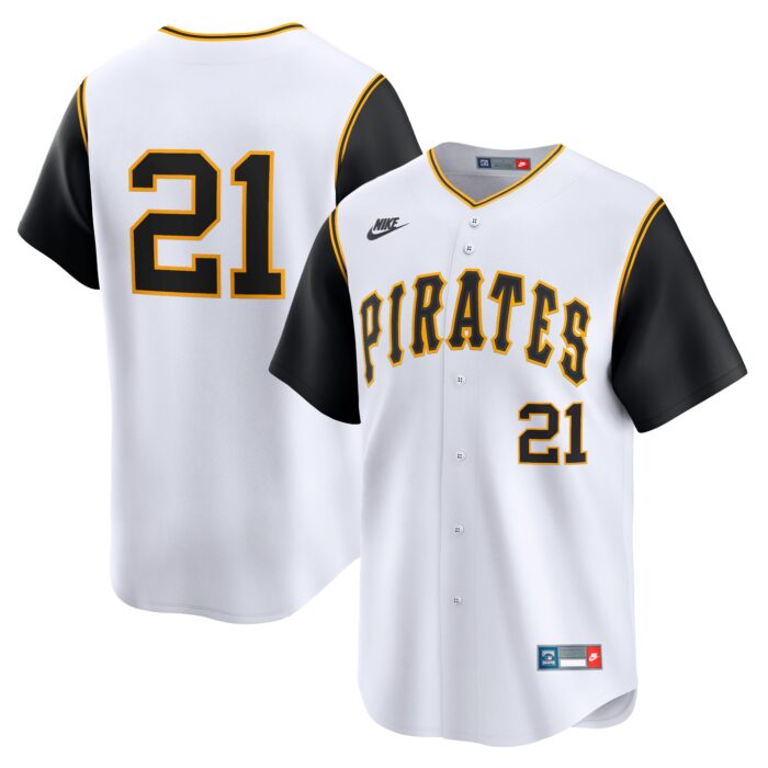 Men’s Pittsburgh Pirates Roberto Clemente Nike White Throwback Cooperstown Limited Jersey