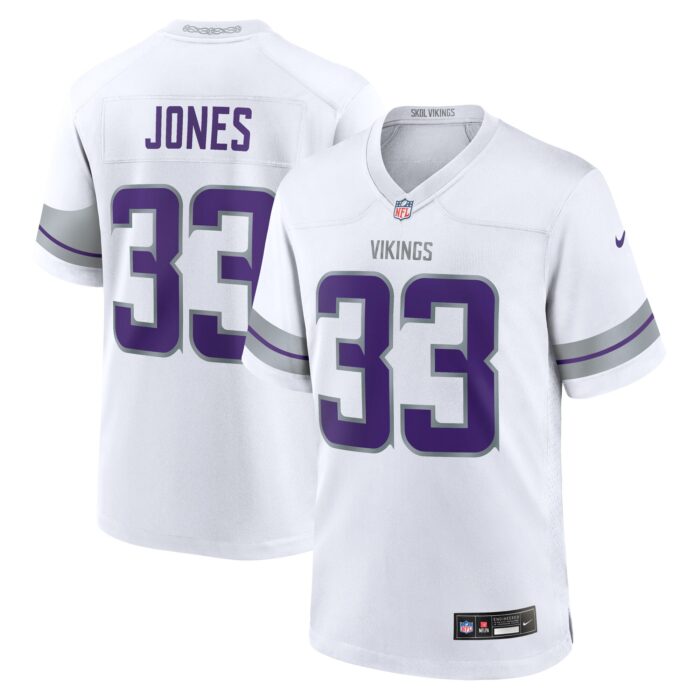 Men’s Minnesota Vikings Aaron Jones Nike White Alternate Game Player Jersey