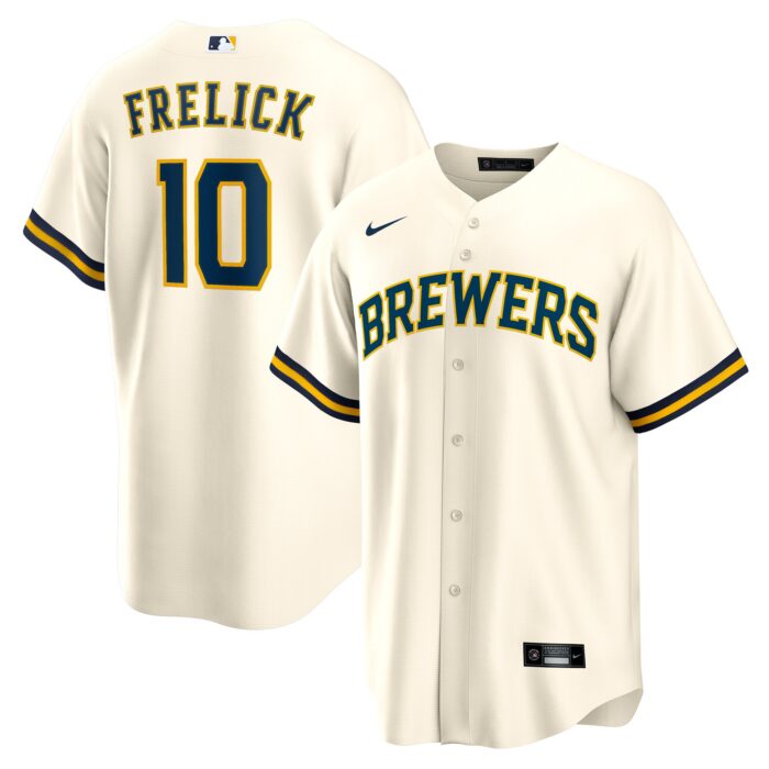 Men’s Milwaukee Brewers Sal Frelick Nike Cream Home Replica Player Jersey