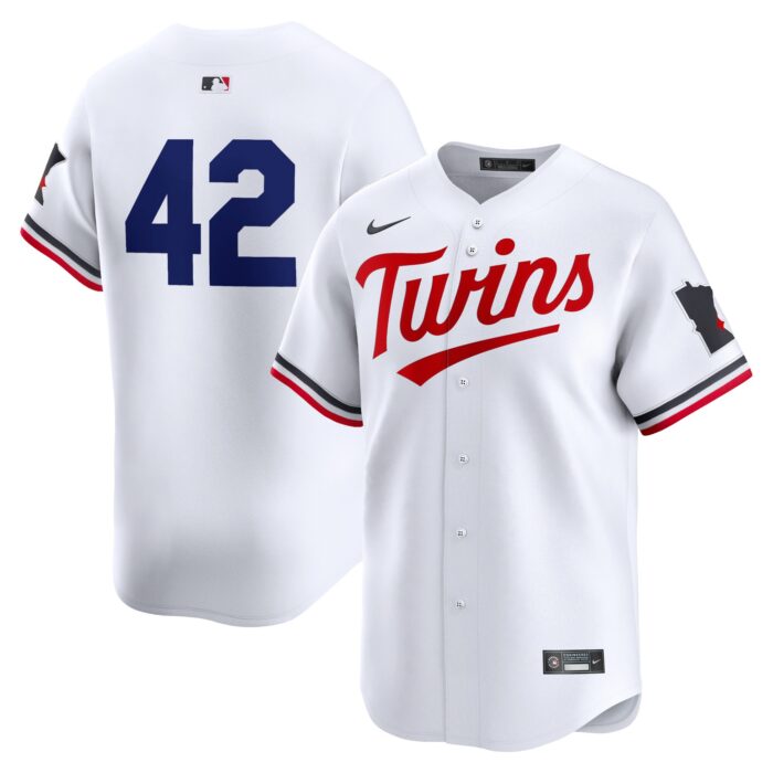 Men’s Minnesota Twins Nike White 2024 Jackie Robinson Day Home Limited Jersey