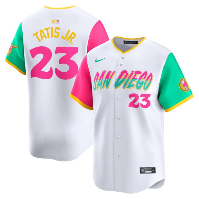 Men’s San Diego Padres Fernando Tatis Jr. Nike White City Connect Limited Player Jersey