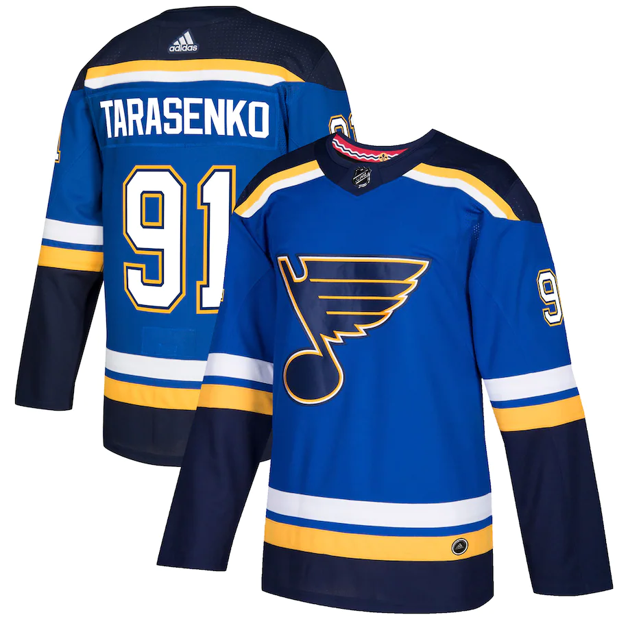 Men's St. Louis Blues 91 Vladimir Tarasenko adidas Royal Authentic Player Jersey