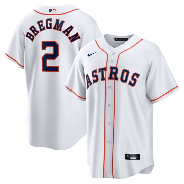 Men’s Houston Astros Alex Bregman Nike White Home Replica Player Name Jersey