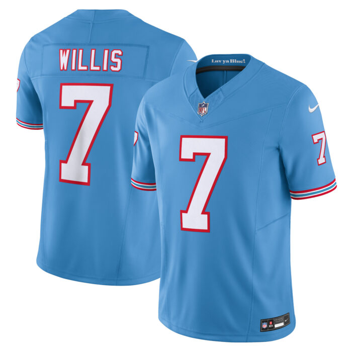 Men’s Tennessee Titans Malik Willis Nike Light Blue Vapor F.U.S.E. Limited Jersey