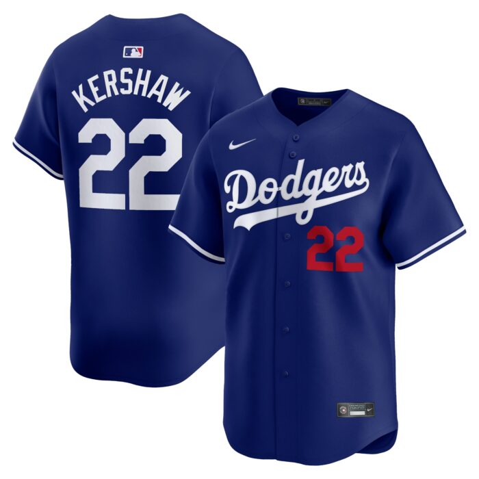 Men’s Los Angeles Dodgers Clayton Kershaw Nike Royal Alternate Limited Player Jersey
