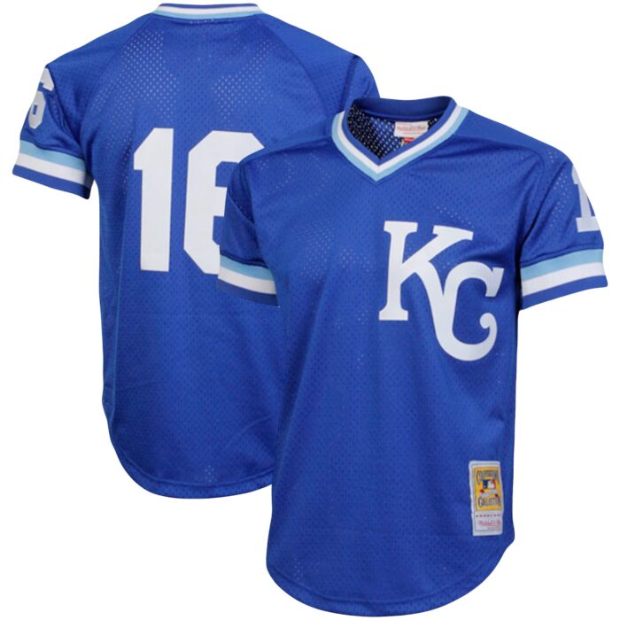 Men’s Kansas City Royals Bo Jackson Mitchell & Ness Royal Cooperstown Collection Big & Tall Mesh Batting Practice Jersey