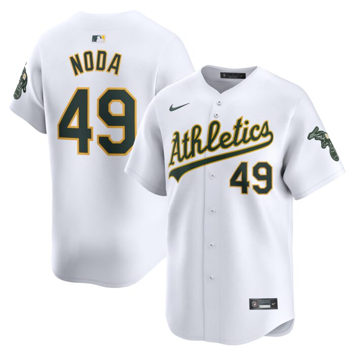 Men’s Oakland Athletics Ryan Noda Nike White Home Limited Player Jersey