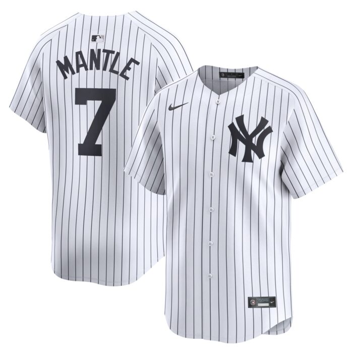 Men’s New York Yankees Mickey Mantle Nike White Home Limited Player Jersey
