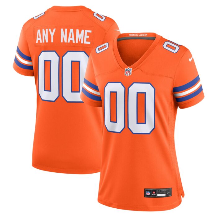 Women’s Denver Broncos Nike Orange Mile High Collection 1977 Throwback Custom Game Jersey