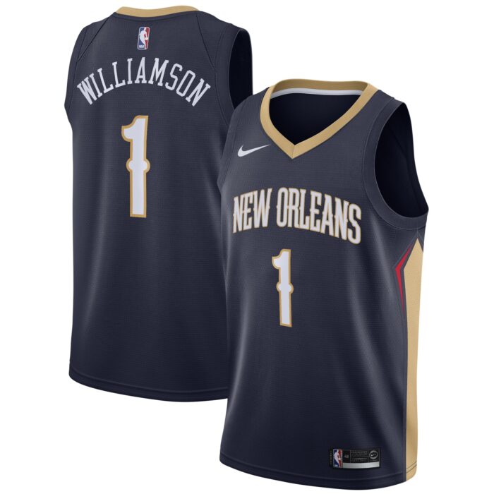 Men’s New Orleans Pelicans Zion Williamson Nike Navy 2019 NBA Draft First Round Pick Swingman Jersey – Icon Edition