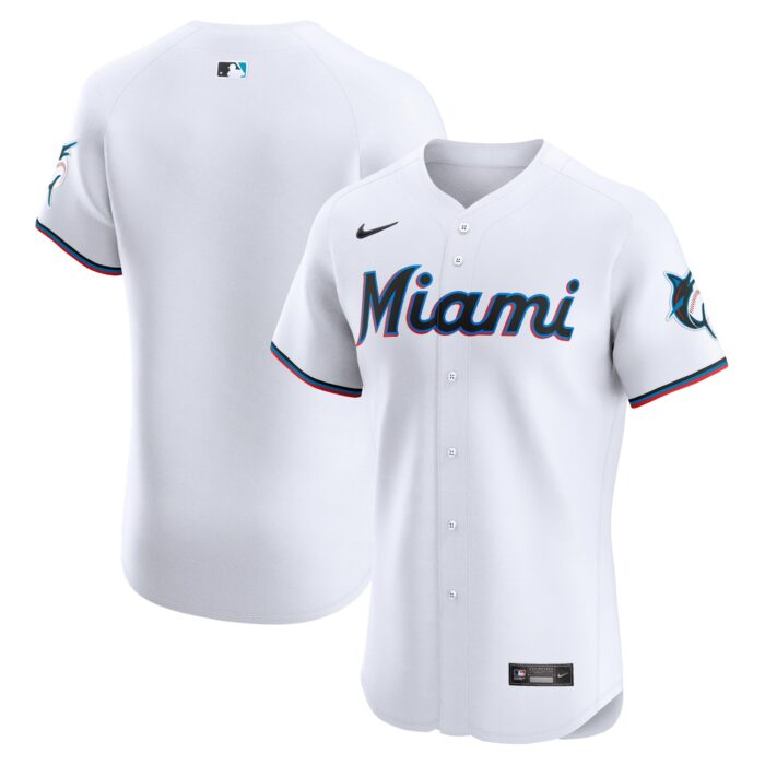 Men’s Miami Marlins Nike White Home Elite Jersey