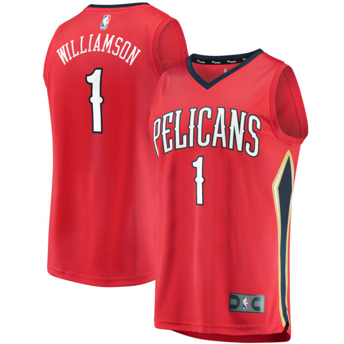 Men’s New Orleans Pelicans Zion Williamson Fanatics Red Replica Fast Break Jersey – Statement Edition