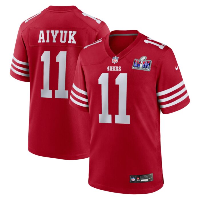 Men’s San Francisco 49ers Brandon Aiyuk Nike Scarlet Super Bowl LVIII Game Jersey