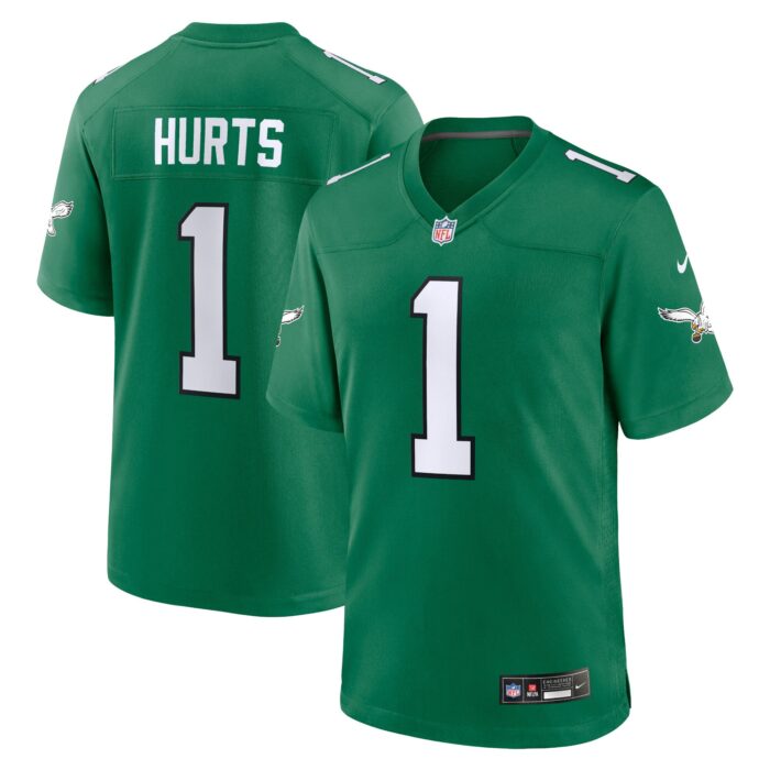 Men’s Philadelphia Eagles Jalen Hurts Nike Kelly Green Alternate Game Player Jersey
