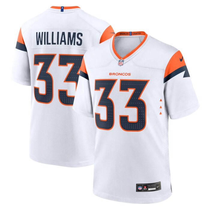 Men’s Denver Broncos Javonte Williams Nike White Mile High Collection Game Jersey