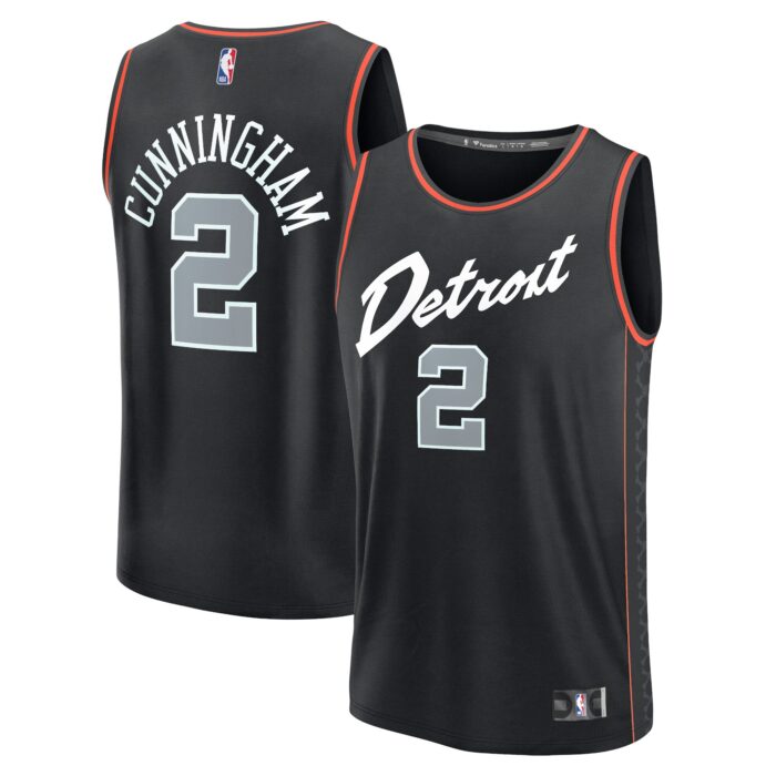 Men’s Detroit Pistons Cade Cunningham Fanatics Black Fast Break Jersey – City Edition