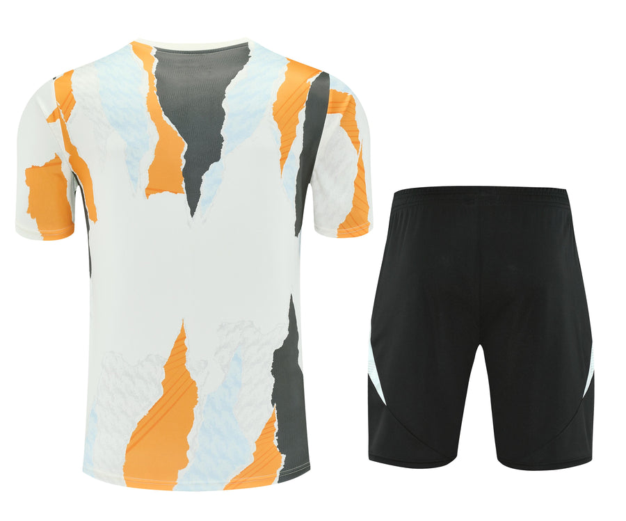Kit Shirt + Shorts Real Madrid White/Black/Orange Training 25/26