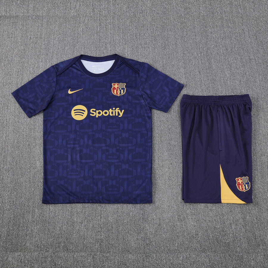 Kit Shirt + Shorts Barcelona Dark Blue/Gold Training 25/26