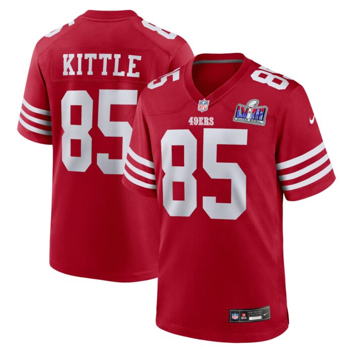 Men’s San Francisco 49ers George Kittle Nike Scarlet Super Bowl LVIII Game Jersey