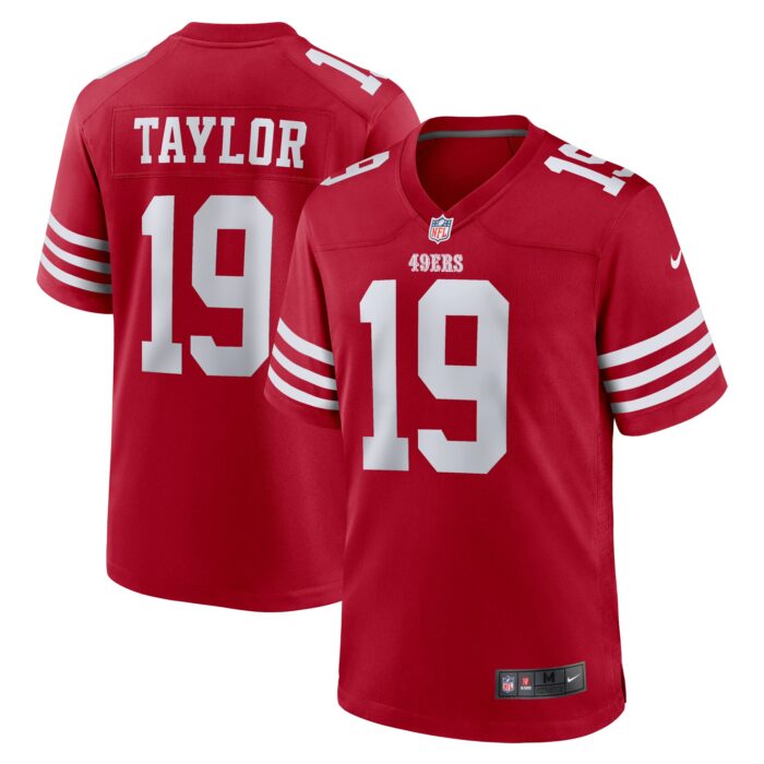 Men’s San Francisco 49ers Trent Taylor Nike Scarlet Team Game Jersey