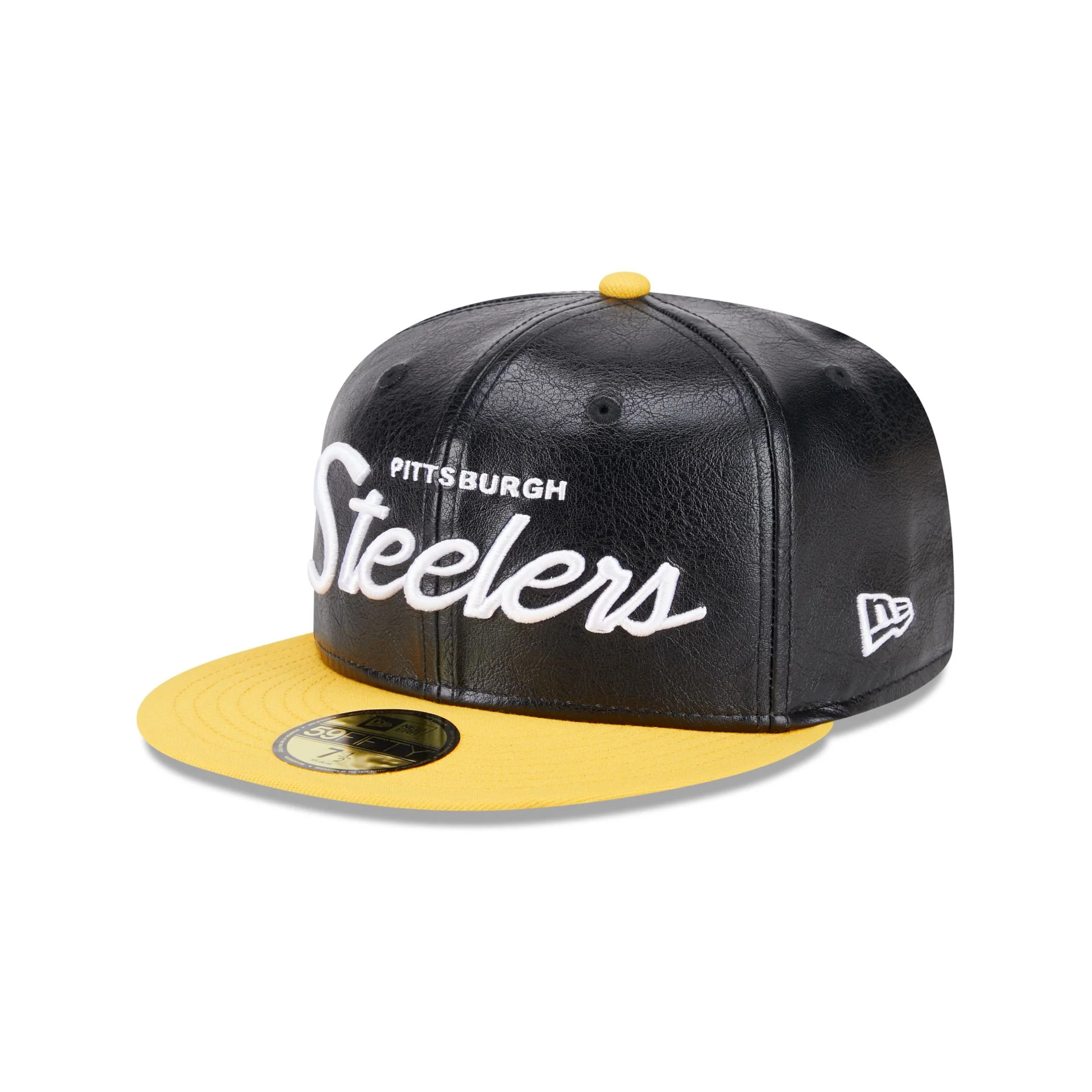 Pittsburgh Steelers Faux Leather Crown 59FIFTY Fitted Hat