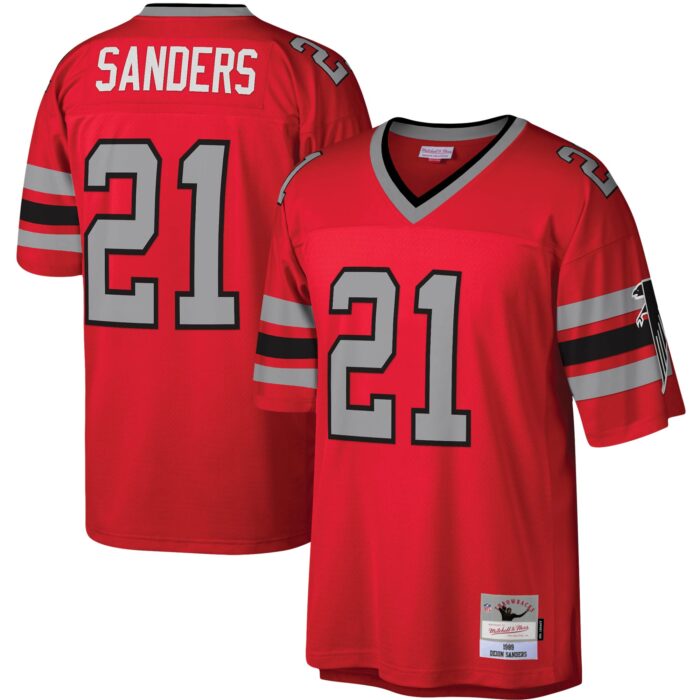 Men’s Atlanta Falcons Deion Sanders Mitchell & Ness Red Legacy Replica Jersey
