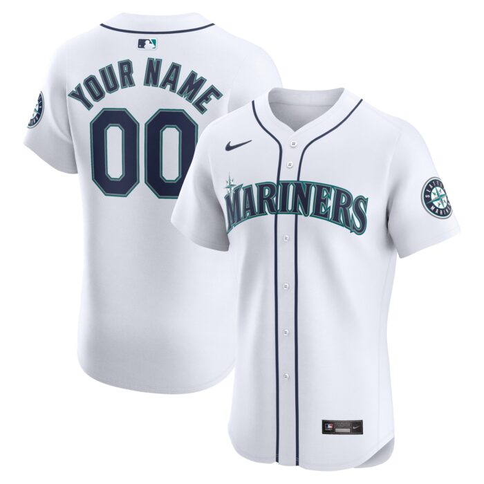 Men’s Seattle Mariners Nike White Home Elite Custom Jersey
