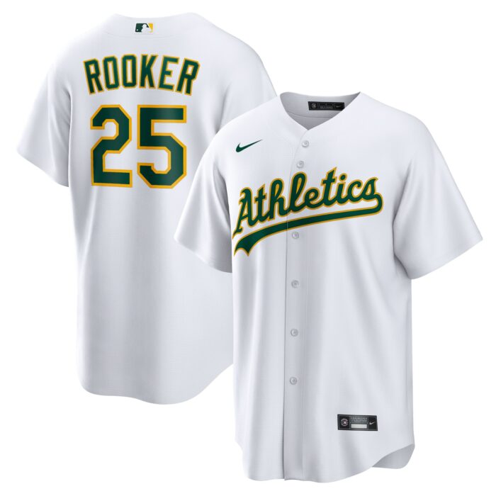 Men’s Oakland Athletics Brent Rooker Nike White Home Replica Jersey