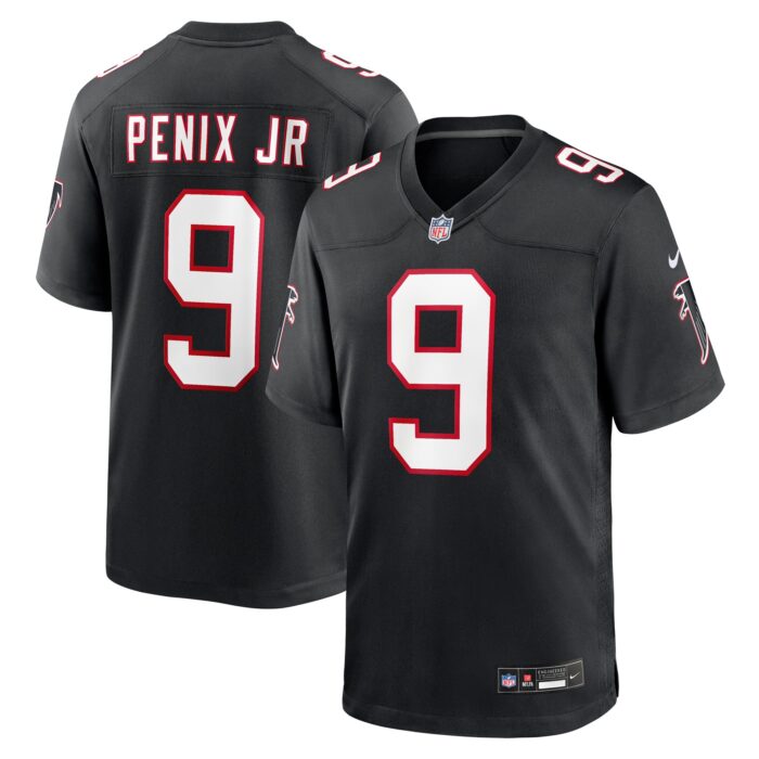 Men’s Atlanta Falcons Michael Penix Jr. Nike Black Throwback Game Jersey