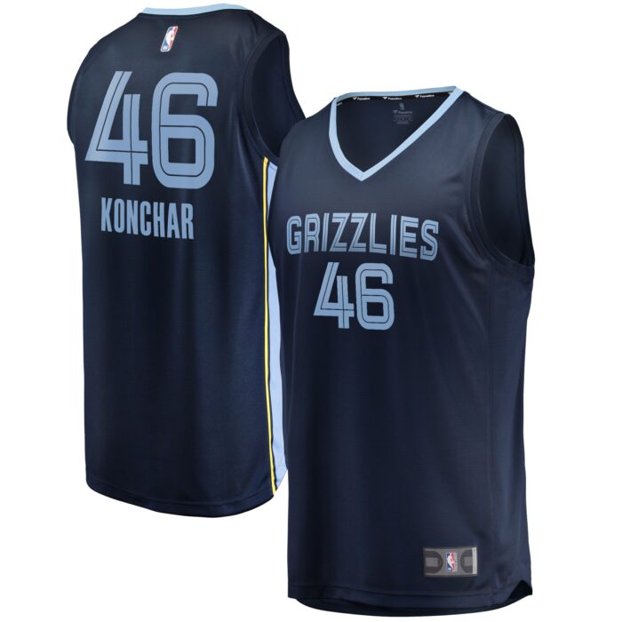 Men’s Memphis Grizzlies John Konchar Fanatics Navy Fast Break Replica Jersey – Icon Edition